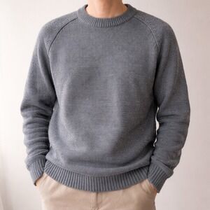 REI COOPERATIVE Wool Blend Crew Neck Sweater Mens Medium‎ Gray Raglan Sleeve